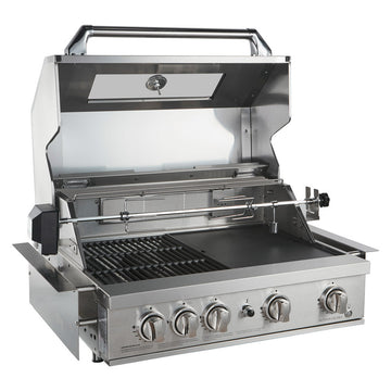 Smart 4 Burner Built-In Gas BBQ With Rotisserie & Rear Infrared Burner In Stainless Steel (401WB-W) - Factory Second