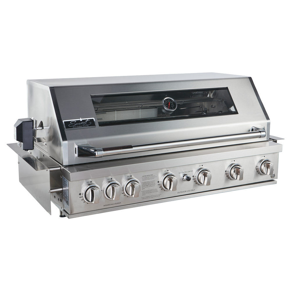 Smart 6 Burner Built In Gas BBQ With Rotisserie Rear Infrared Burner