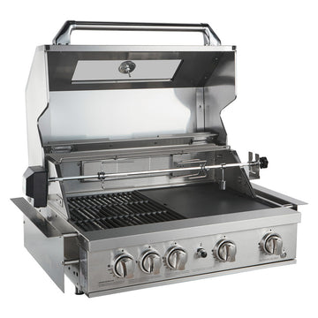 Smart 4 Burner Built-In Gas BBQ With Rotisserie & Rear Infrared Burner In Stainless Steel (401WB-W)